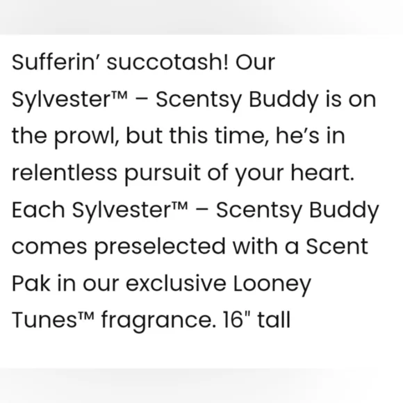 Scensty Warner Brothers Looney Tunes Sylvester Buddy Apples Berries Cherries Pak - Picture 4 of 8